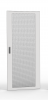 Single leaf door 80% perforated, 42U 600 mm width with 1 three point lock and hinges, RAL 7035 grey