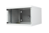 BKT wall hanging cabinet double section "STANDARD" 6U, 600/500/330 (W/D/H mm), RAL 7035 (welded construction-capacity 50 kg)
