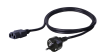 BKT power cable - socket IEC 320 C13 10A, plug DIN 49441 (unischuko) 16A, 3 x 1,0 mm2 BLACK 3m