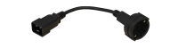 BKT power Cable/adapter - socket DIN49440(Schuko) 16A, plug IEC 320 C20 16A, 3 x 1,5 mm2 black 0,3m