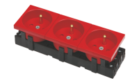 Socket BKT 3x(2P+T) 6 modules M45 DATA - RED