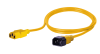 Kabel zasilający BKT - gniazdo IEC 320 C13 10A, wtyk IEC 320 C14 10A, 3 x 1,0 mm2 żółty 2m