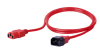 Kabel zasilający BKT - gniazdo IEC 320 C13 10A, wtyk IEC 320 C14 10A, 3 x 1,0 mm2 czerwony 2m