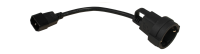 Kabel zasilający/adapter BKT - gniazdo DIN49440(Schuko) 10A, wtyk IEC 320 C14 10A, 3 x 1.5mm2 czarny 0,3m