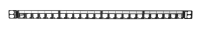 Panel krosowy BKT 19" 0.5U, modularny, ekranowany, 24xkeystone, czarny